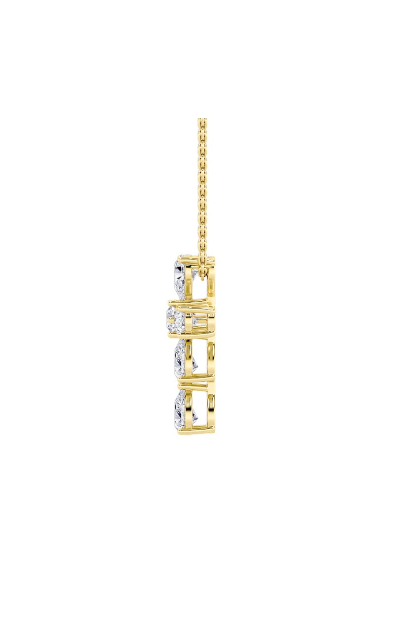 2.5Cttw Pear Shaped Lab Grown Diamond (F/VS) CrossPendant in 14K Gold
