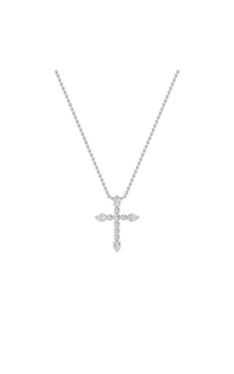 1.5Cttw Pear Shaped Lab Grown Diamond (F/VS) CrossPendant in 14K Gold