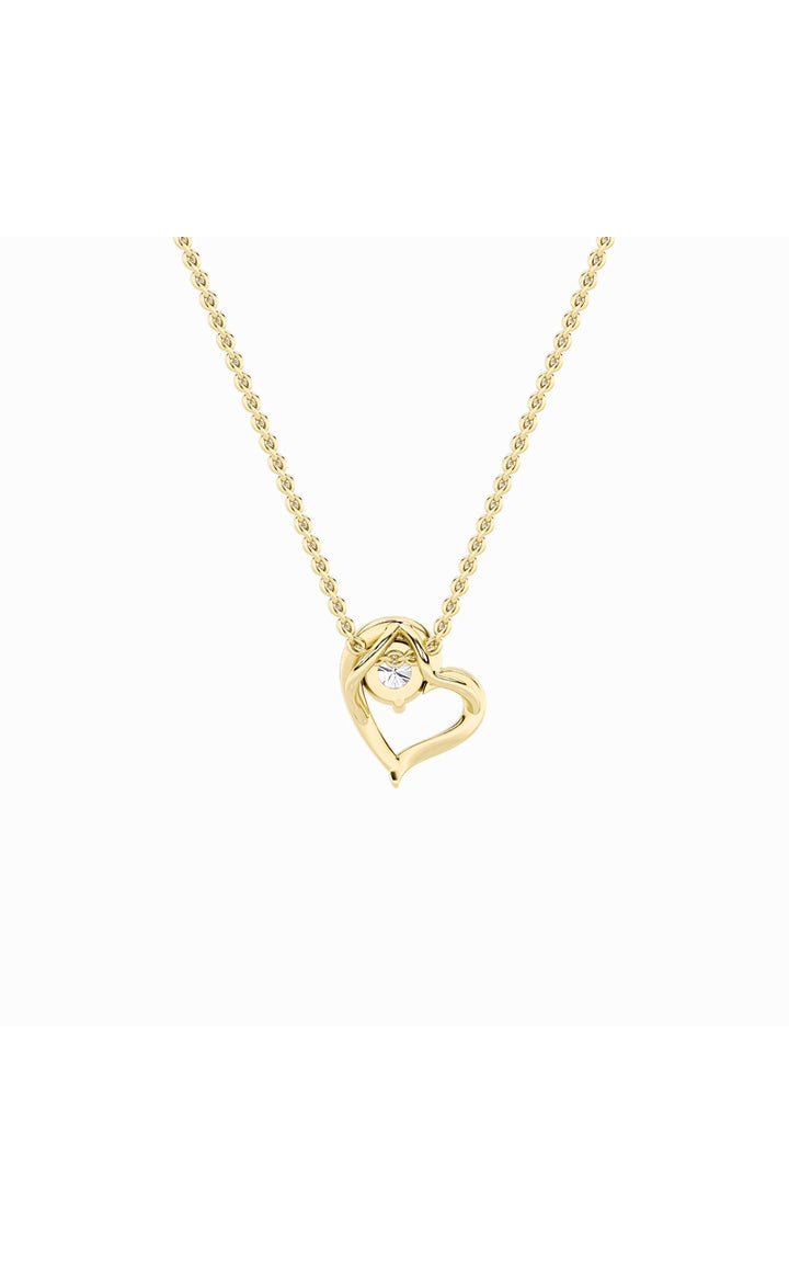 0.5Cttw Round Shaped Lab Grown Diamond (F/VS) Heart Shaped   Pendant in 14K Gold