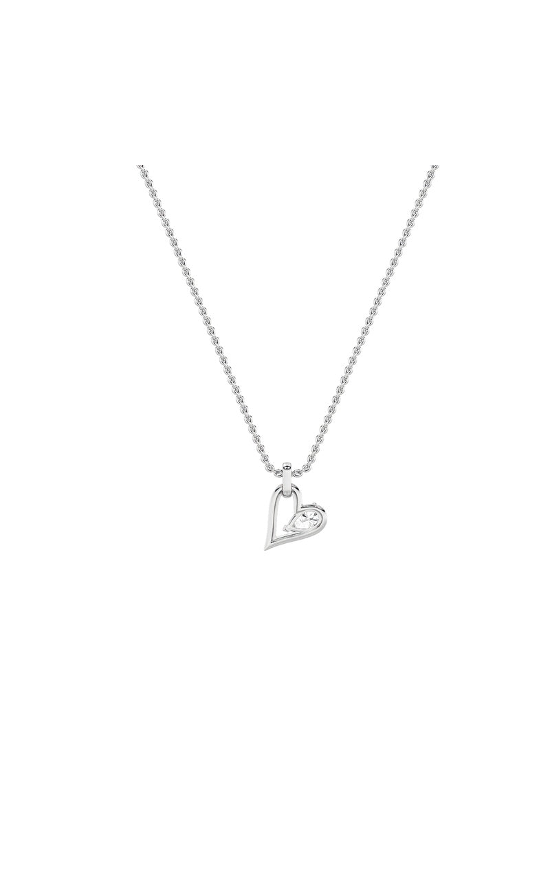 1Cttw Pear Shaped Lab Grown Diamond (F/VS) Heart Shaped Dangle Pendant in 14K Gold