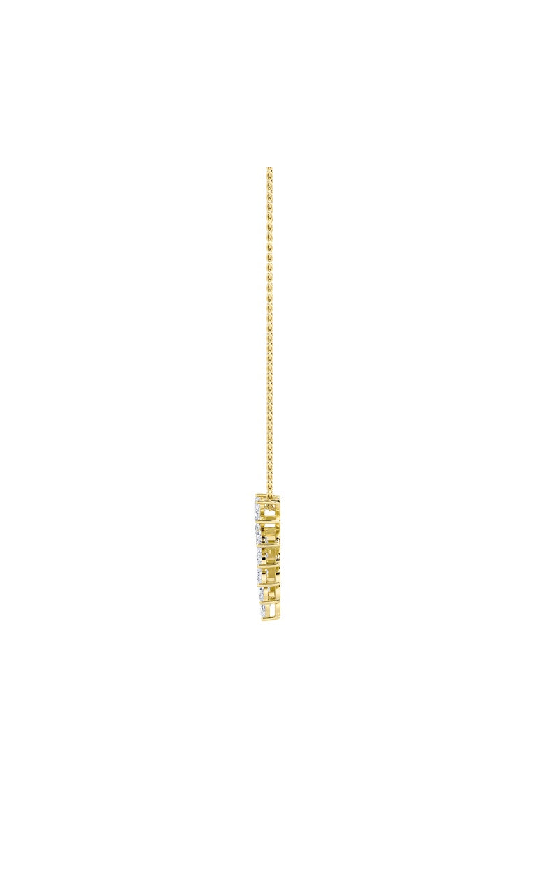 2Cttw Marquise Shaped Lab Grown Diamond (F/VS) Heart Shaped Pendant in 14K Gold