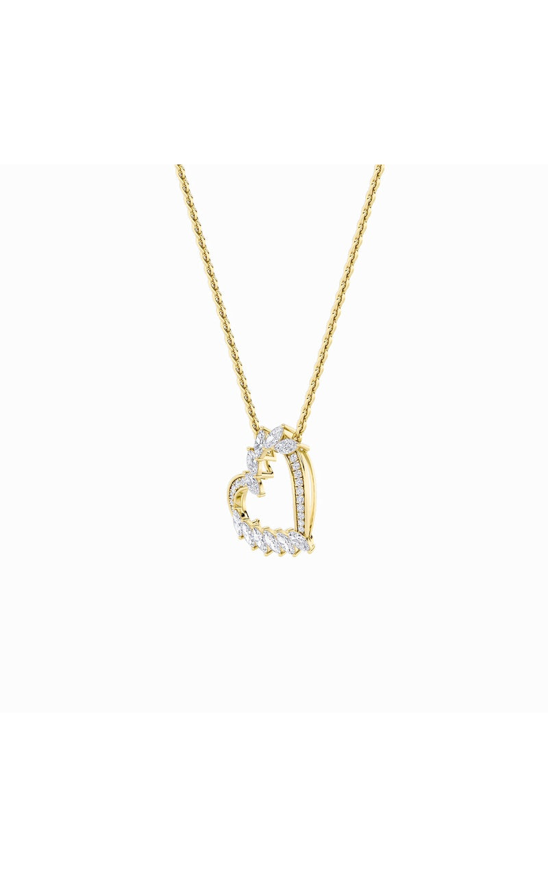 2.5CTW Marquise Shaped Lab Grown Diamond (F/VS) Heart Shaped Pendant in 14K Gold