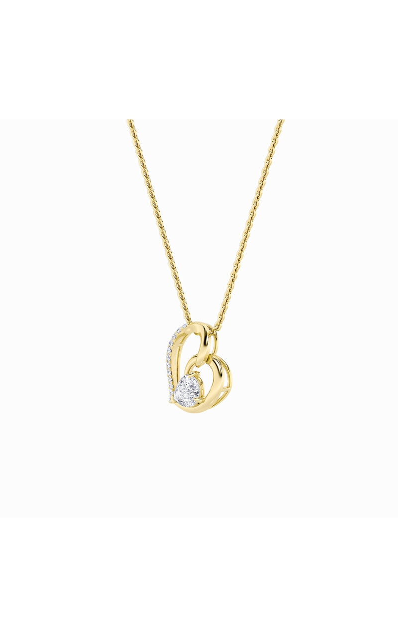2CTW Pear Shaped Lab Grown Diamond (F/VS) Heart Shaped Pendant in 14K Gold