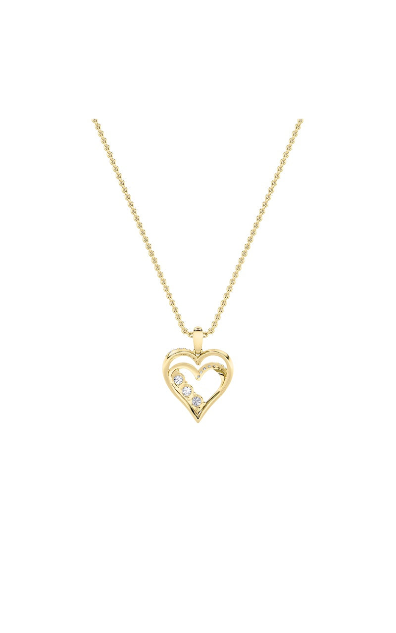 1Cttw Round Shaped Lab Grown Diamond (F/VS) HeartShaped Pendant in 14K Gold