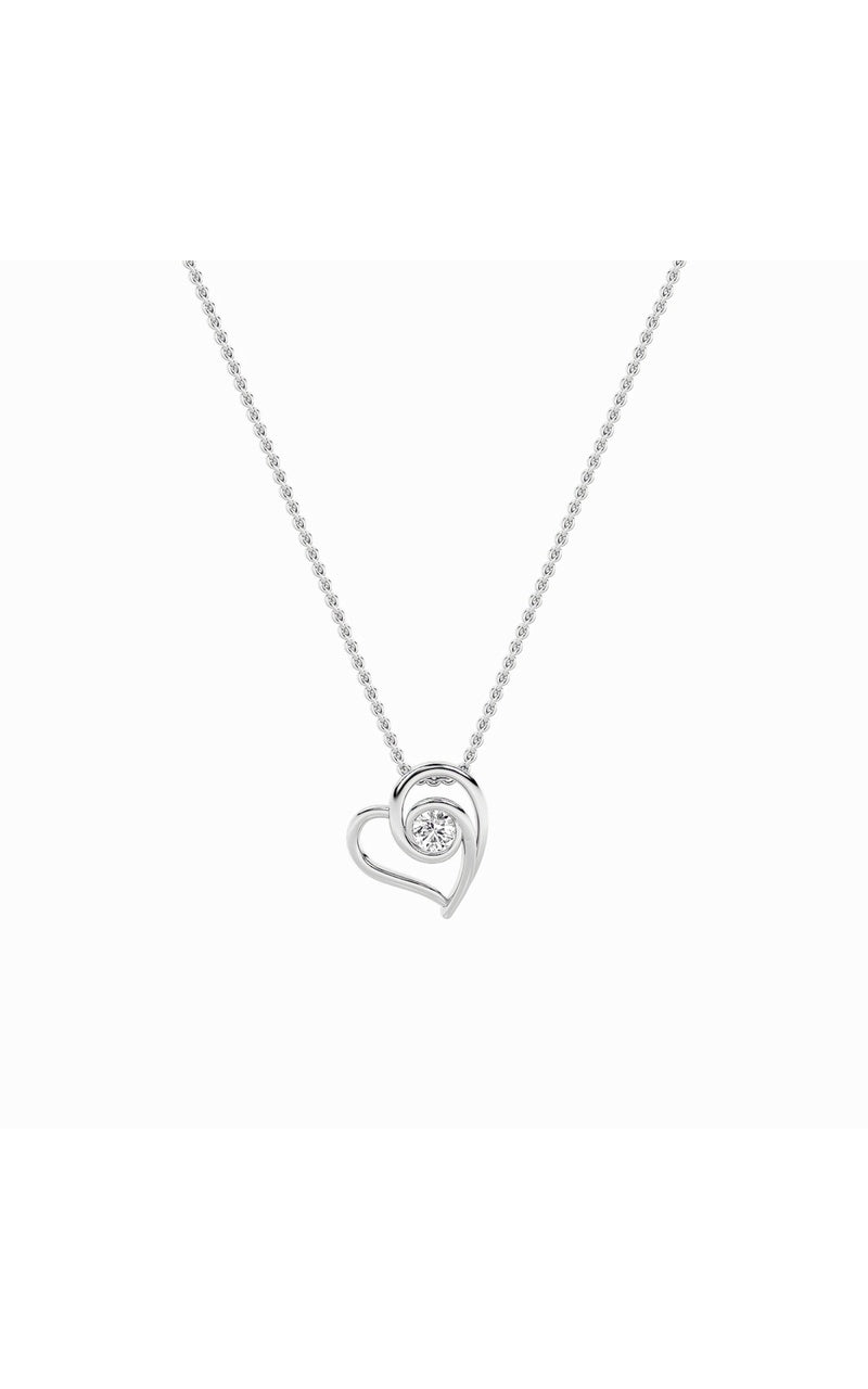 1CTW Round Shaped Lab Grown Diamond (F/VS) Heart Shaped Pendant in 14K Gold
