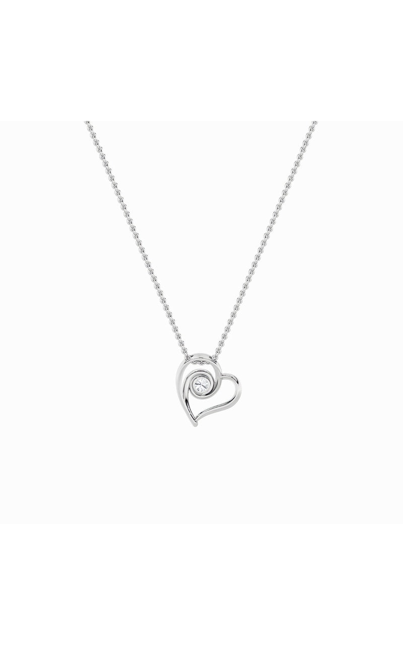 1CTW Round Shaped Lab Grown Diamond (F/VS) Heart Shaped Pendant in 14K Gold