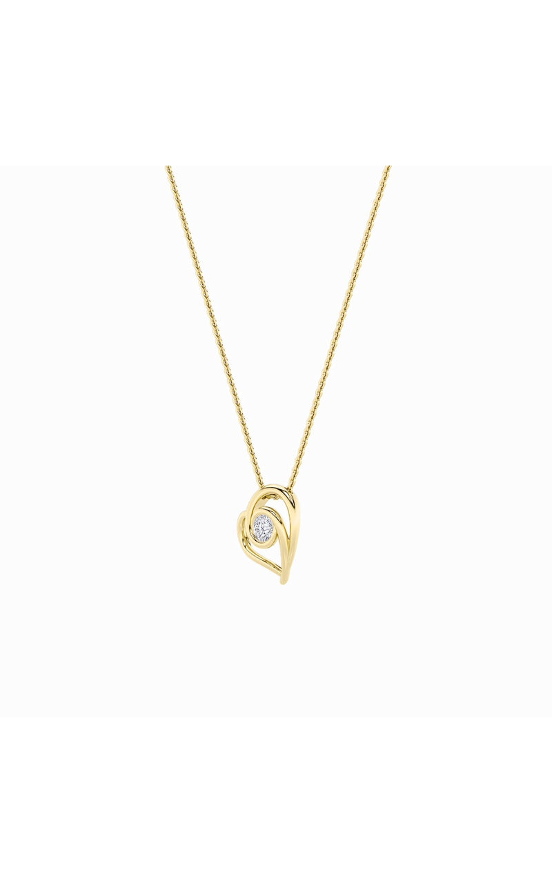 1CTW Round Shaped Lab Grown Diamond (F/VS) Heart Shaped Pendant in 14K Gold