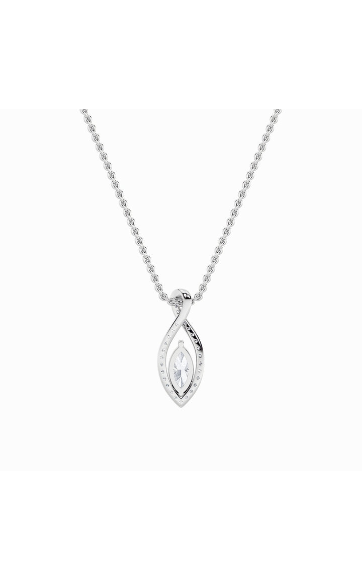 1.25Cttw Marquise Shaped Lab Grown Diamond (F/VS)Heart Shaped Pendant in 14K Gold