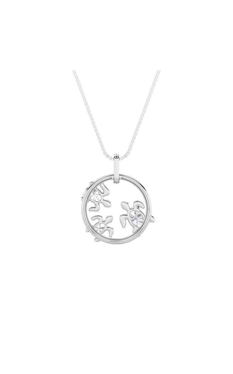 2Cttw Oval Shaped Lab Grown Diamond (F/VS) Baby Turtle Pendant in 14K Gold