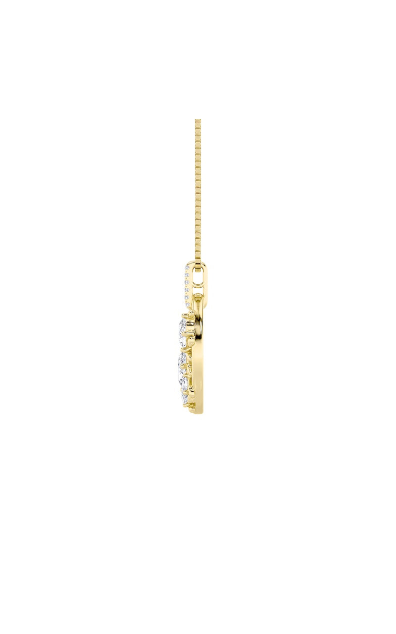 2Cttw Oval Shaped Lab Grown Diamond (F/VS) Baby Turtle Pendant in 14K Gold