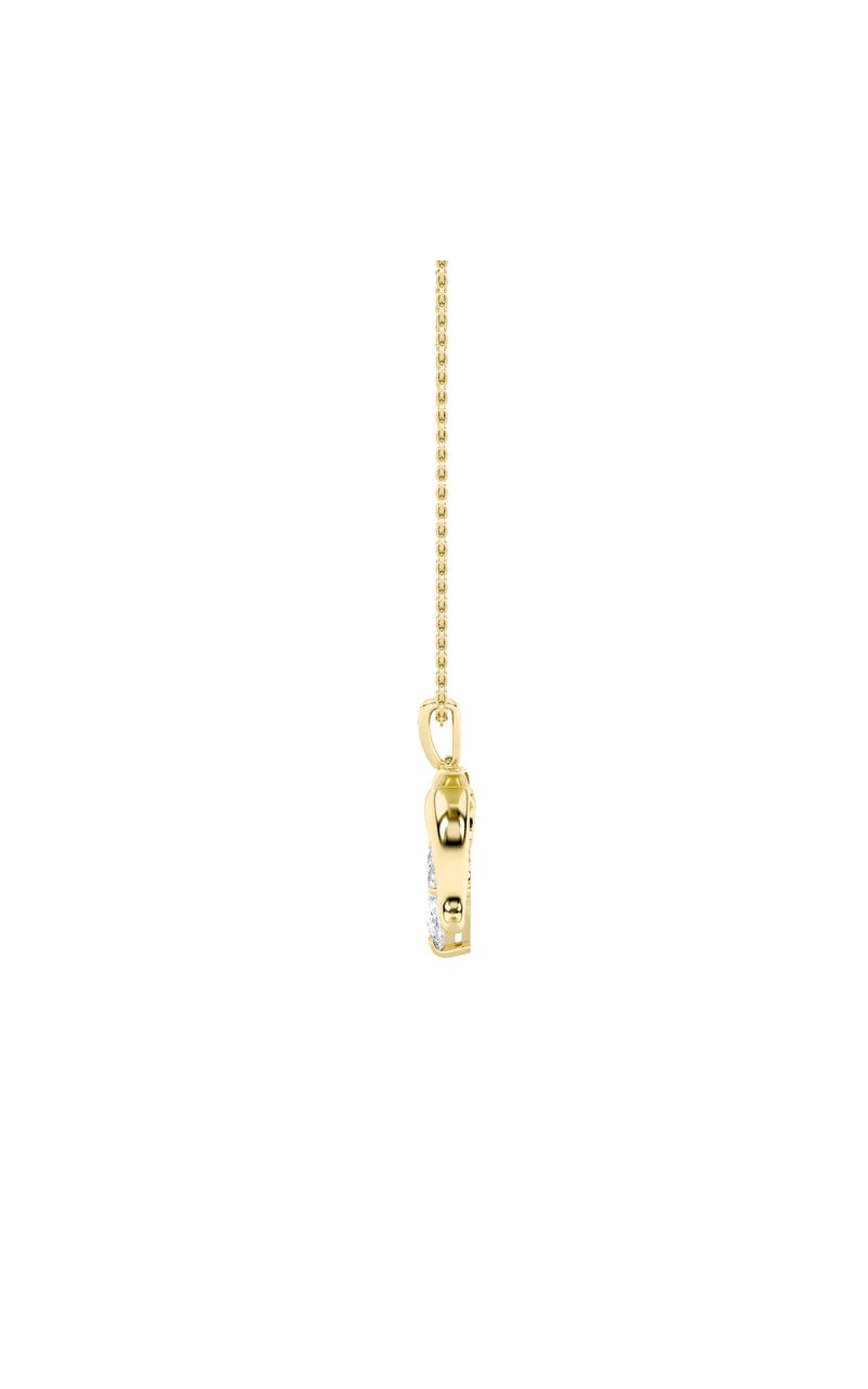 2Cttw Marquise Shaped Lab Grown Diamond (F/VS) Dolphin Pendant in 14K Gold