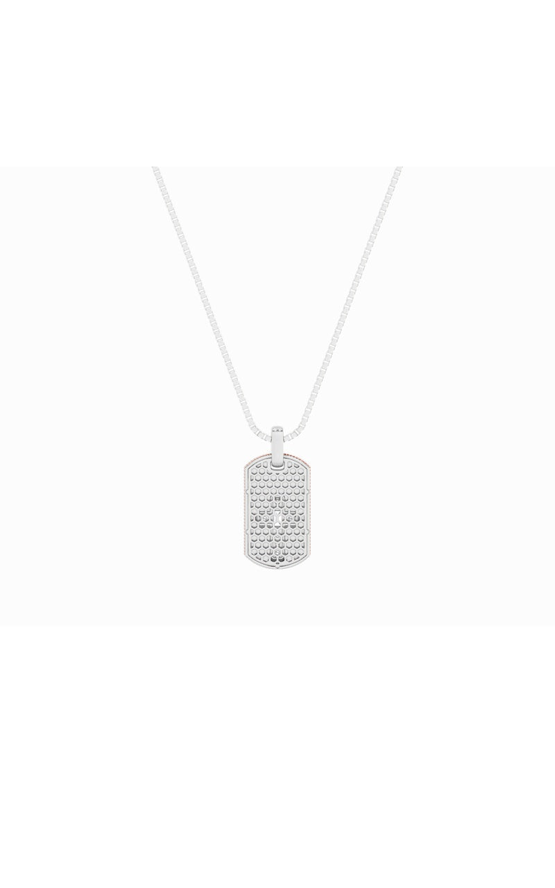 1Cttw Emerald Shaped Lab Grown Diamond (F/VS) DogTag Pendant in 14K Gold