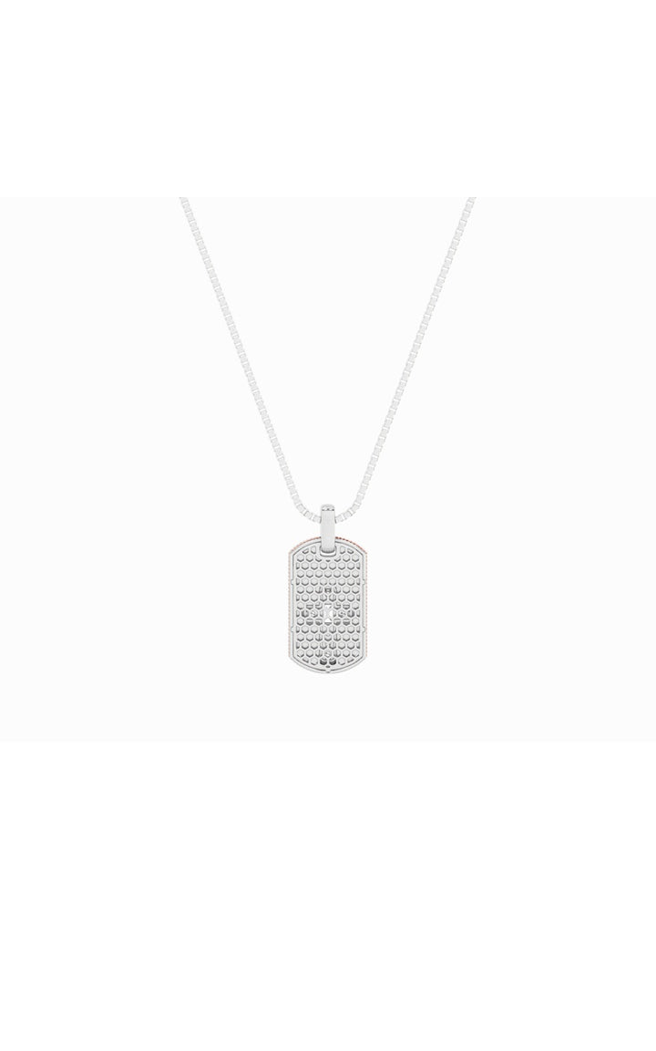 1Cttw Emerald Shaped Lab Grown Diamond (F/VS) DogTag Pendant in 14K Gold