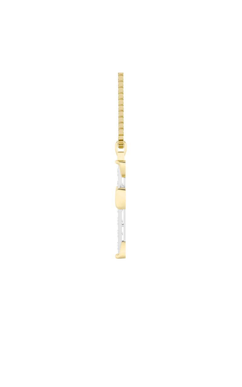3CTW Round Shaped Lab Grown Diamond (F/VS) Cross Pendant in 14K Gold