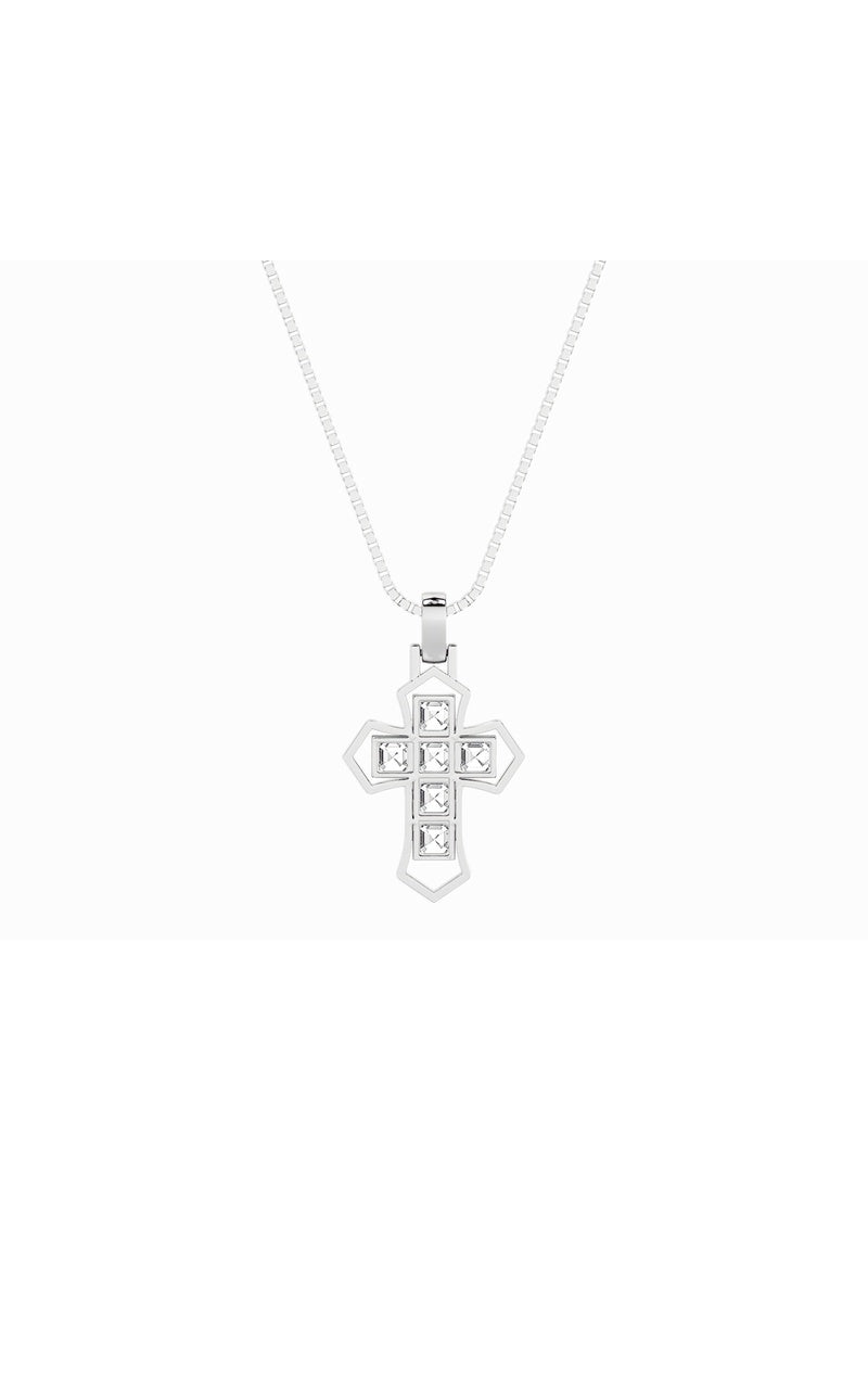 6Cttw Asscher Shaped Lab Grown Diamond (F/VS) Cross Pendant in 14K Gold