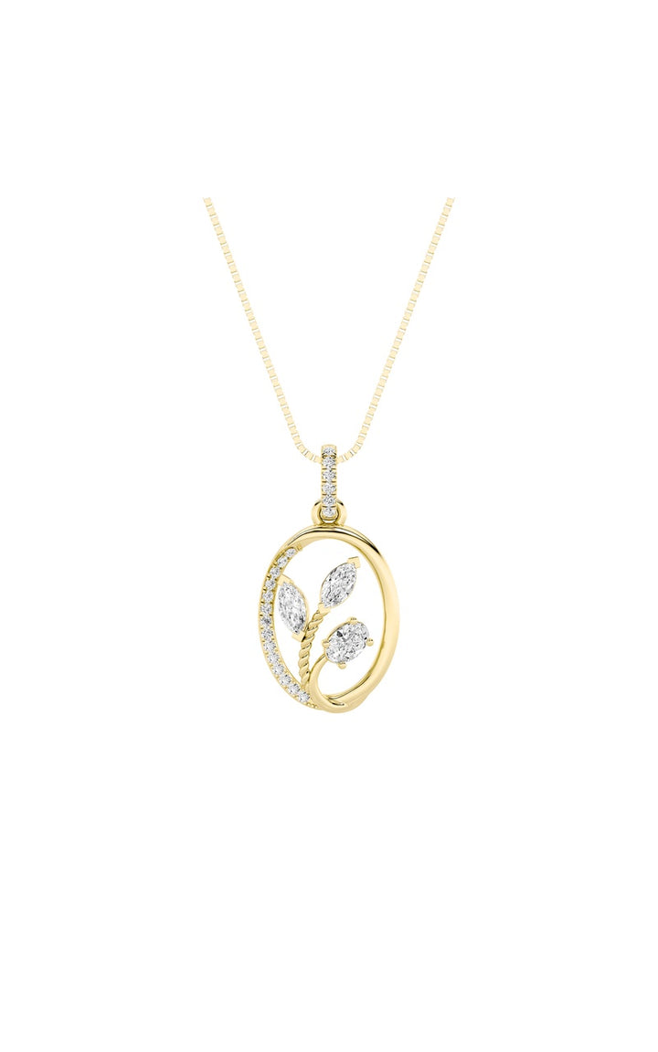 1Cttw Oval Shaped Lab Grown Diamond (F/VS) Pendant in 14K Gold