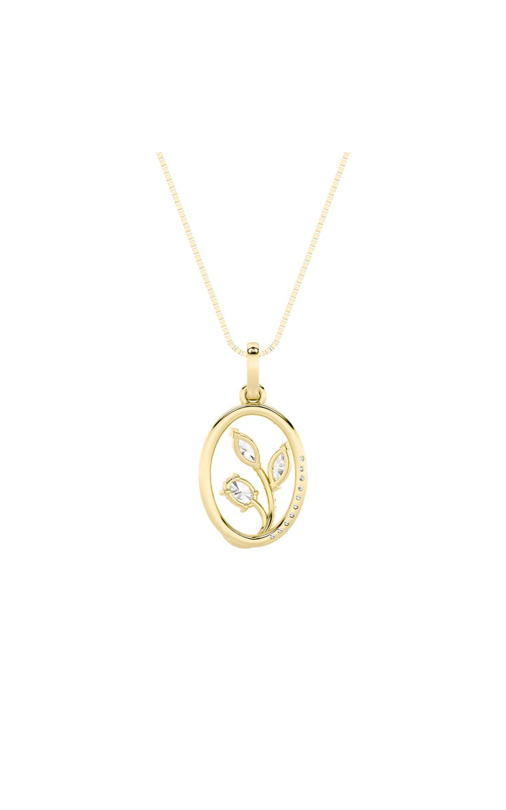 1Cttw Oval Shaped Lab Grown Diamond (F/VS) Pendant in 14K Gold