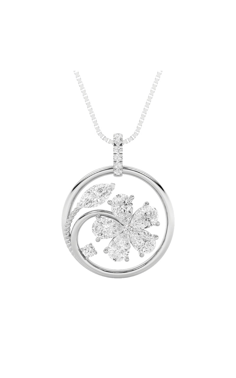 2Cttw Marquise Shaped Lab Grown Diamond (F/VS) Pendant in 14K Gold