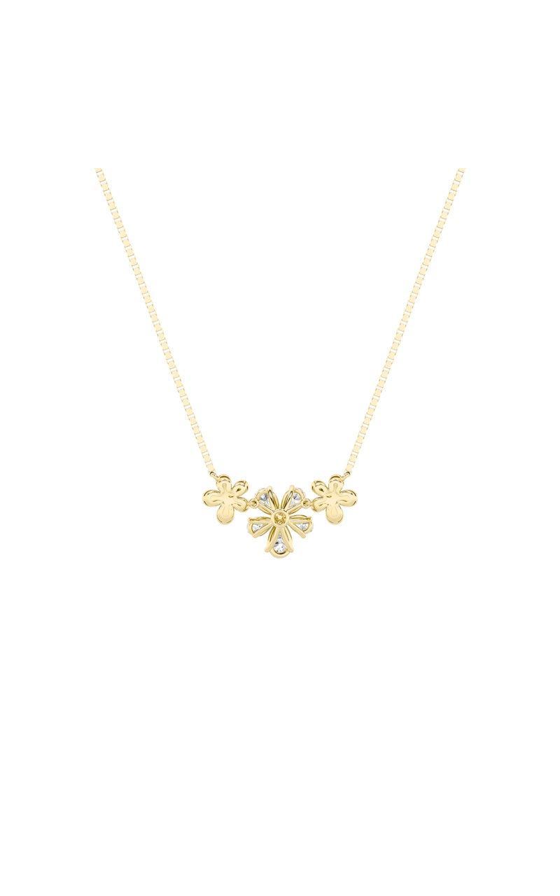 2Cttw Pear Shaped Lab Grown Diamond (F/VS) Fancy Flower Necklace in 14K Gold