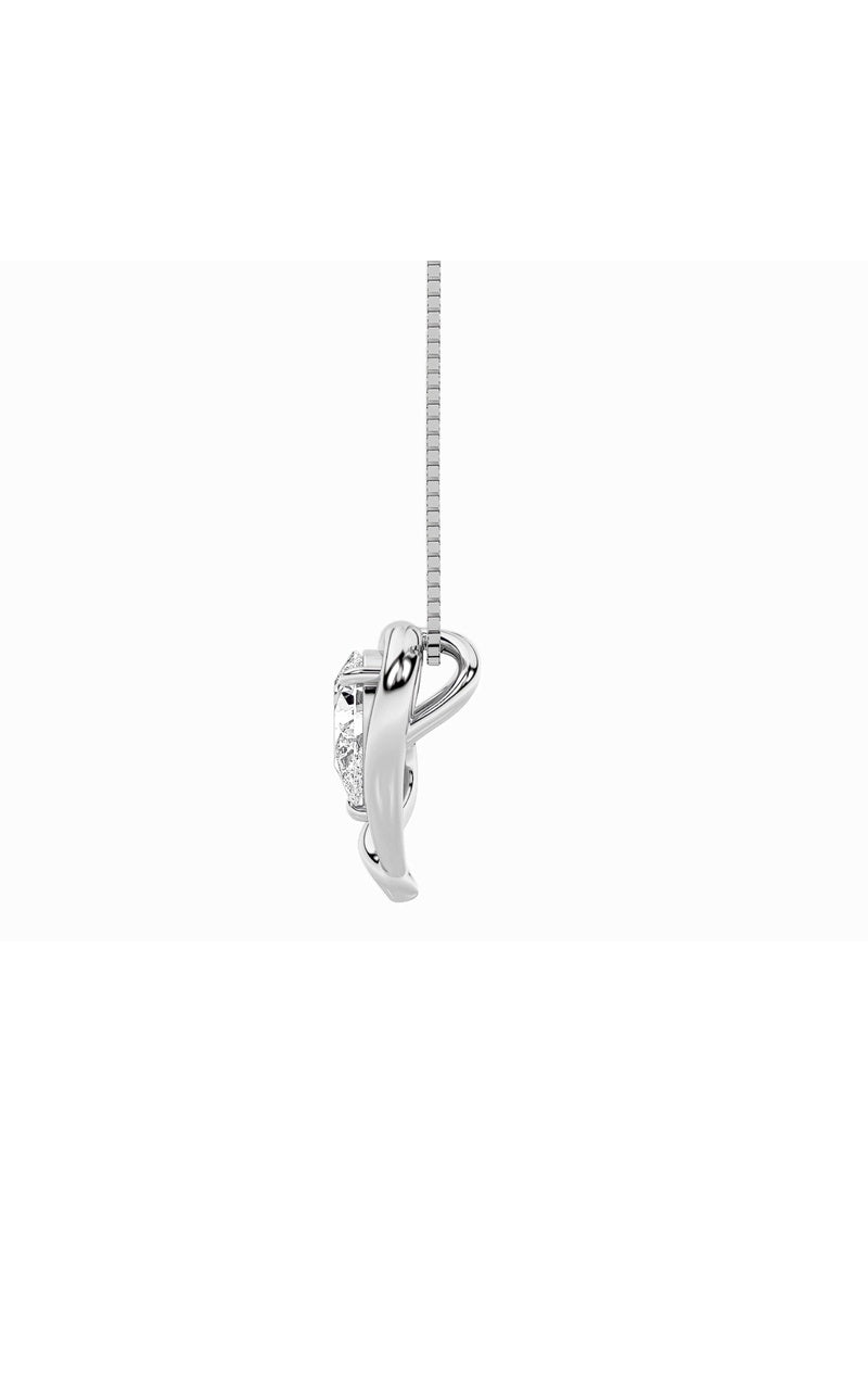 0.5Cttw Pear Shaped Lab Grown Diamond (F/VS) Heart Pendant in 14K  White Gold