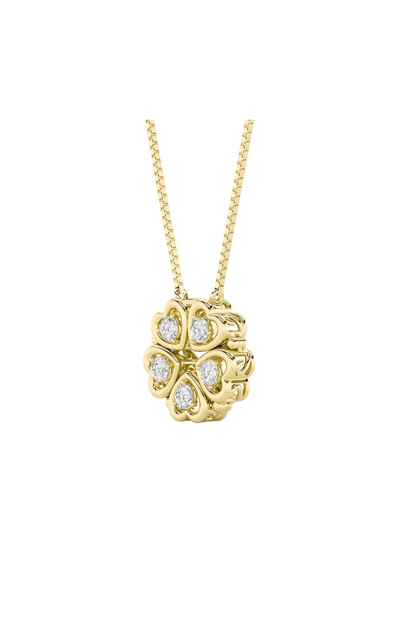 1CTW Round Shaped Lab Grown Diamond (F/VS) Heart Shaped Necklace in 14K Gold
