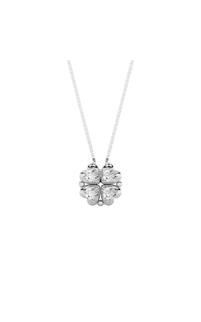 1CTW Round Shaped Lab Grown Diamond (F/VS) Heart Shaped Necklace in 14K Gold