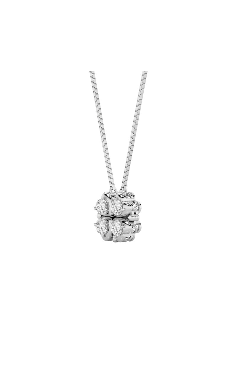 1Cttw Round Shaped Lab Grown Diamond (F/VS) HeartShaped Necklace in 14K Gold