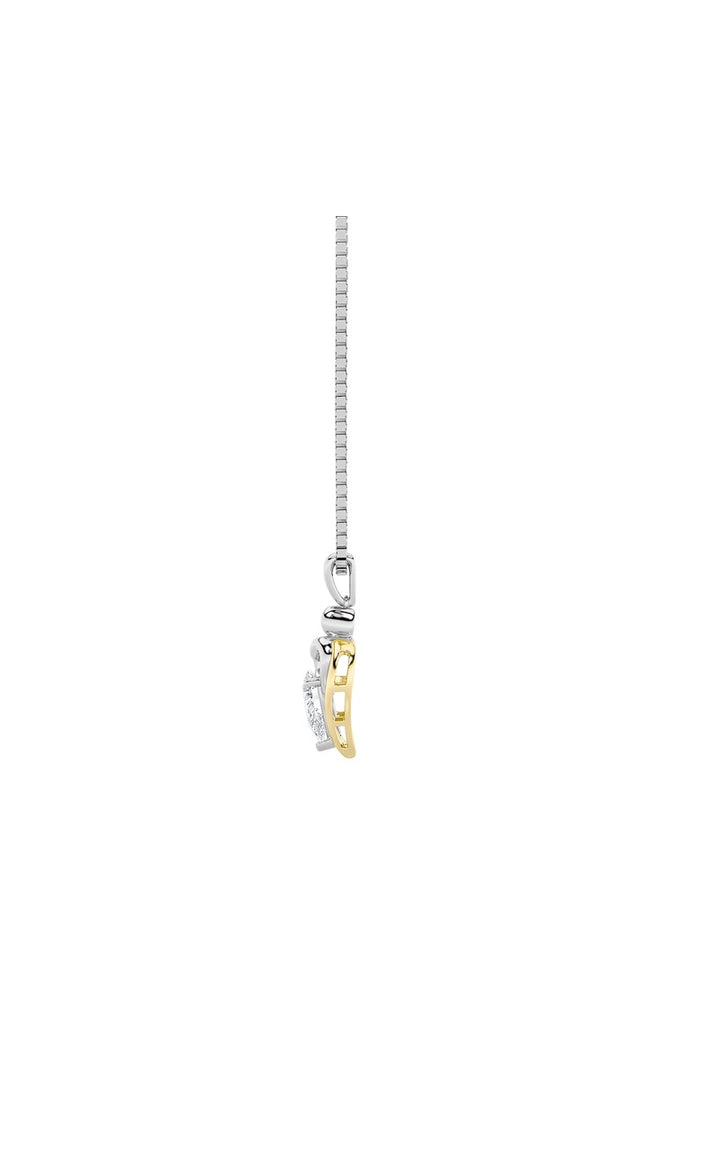 1.5CTW Pear Shaped Lab Grown Diamond (F/VS) Heart Shaped Pendant in 14K Gold
