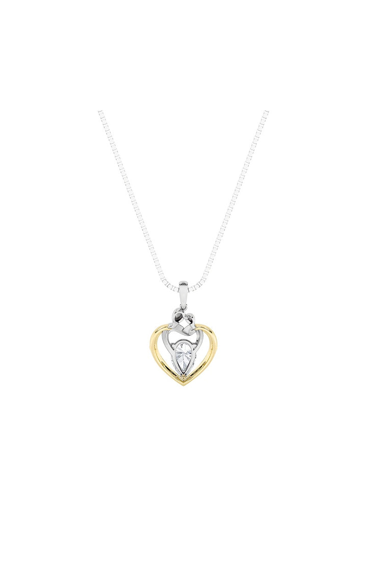 1.5Cttw Pear Shaped Lab Grown Diamond (F/VS) Heart Shaped Pendant in 14K Gold