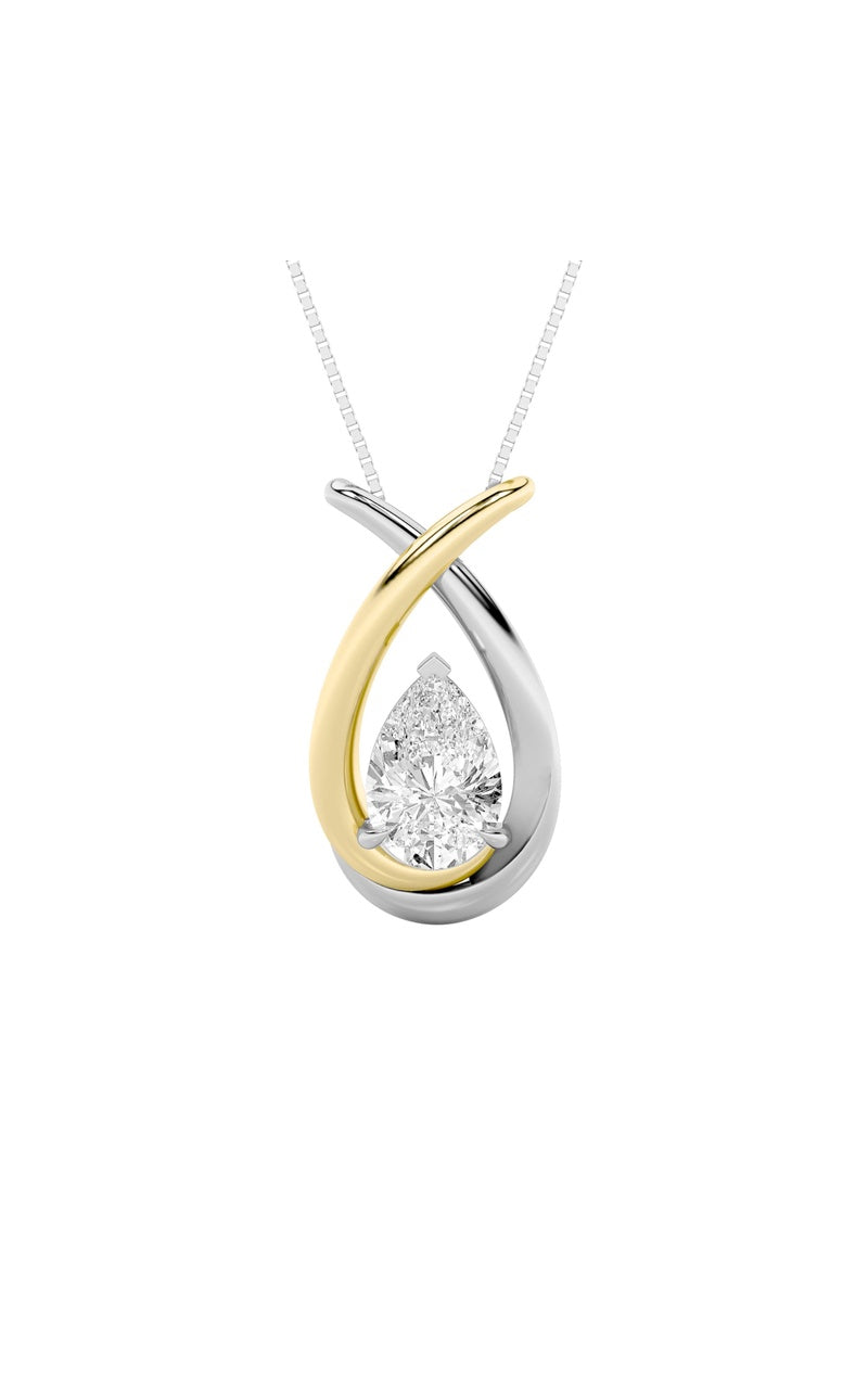 1.5Cttw Pear Shaped Lab Grown Diamond (F/VS) FancyPendant in 14K Gold