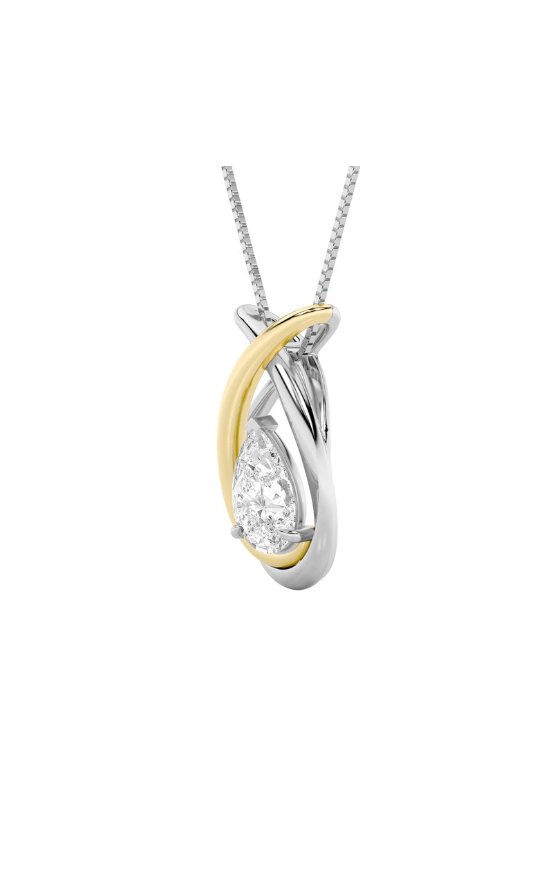 1.5Cttw Pear Shaped Lab Grown Diamond (F/VS) FancyPendant in 14K Gold