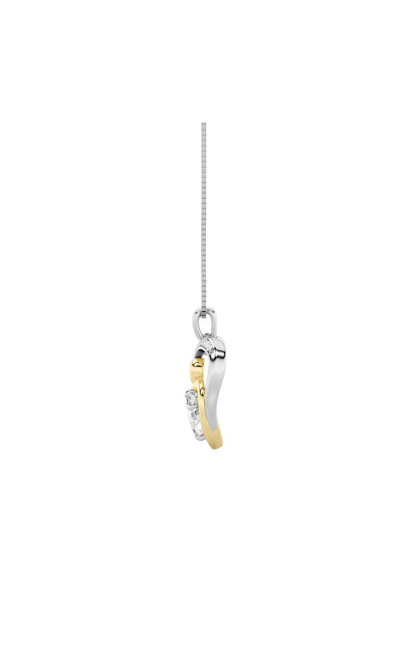 1Cttw Oval Shaped Lab Grown Diamond (F/VS) Heart Shaped Pendant in 14K Gold