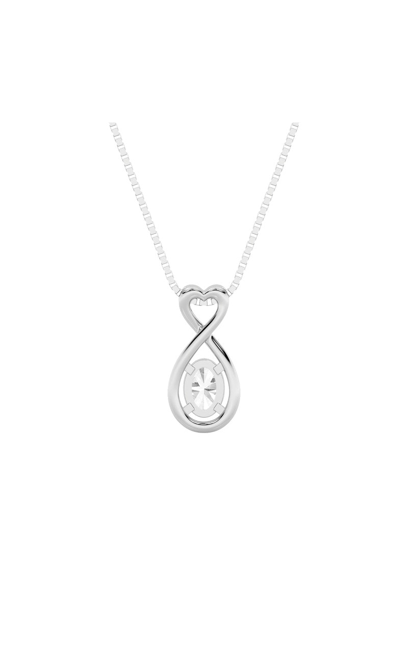 1CTW Oval Shaped Lab Grown Diamond (G/VS) Fancy Solitaire Pendant in 14K Gold