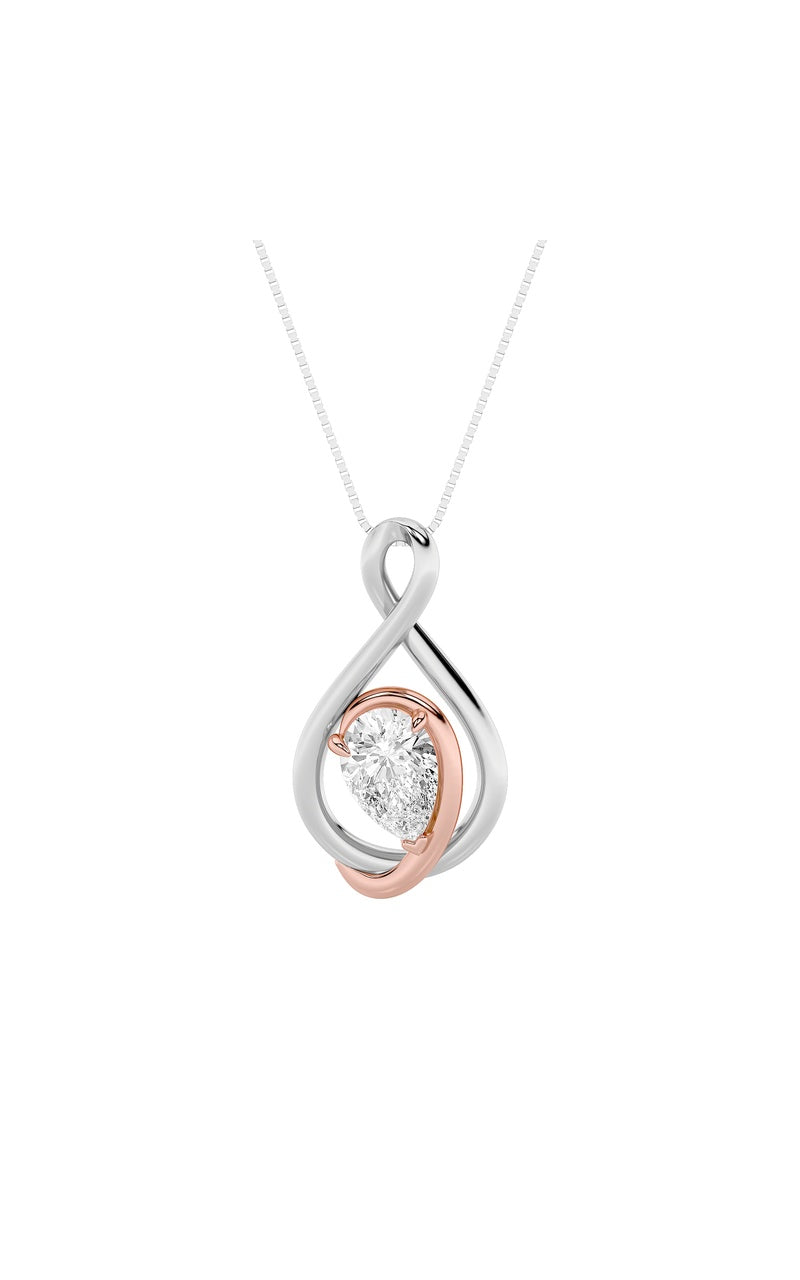 1.5Cttw Pear Shaped Lab Grown Diamond (F/VVS) Fancy Solitaire Pendant in 14K Gold