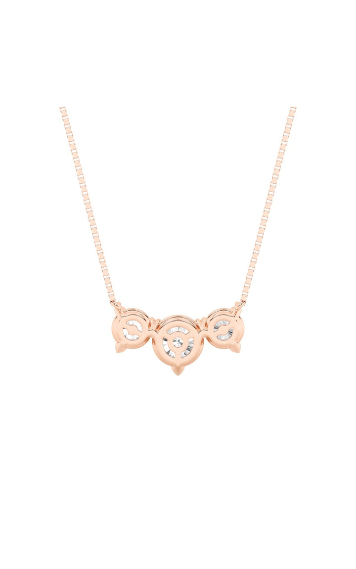 2Cttw Round Shaped Lab Grown Diamond (F/VS) ThreeStone Necklace in 14K Gold
