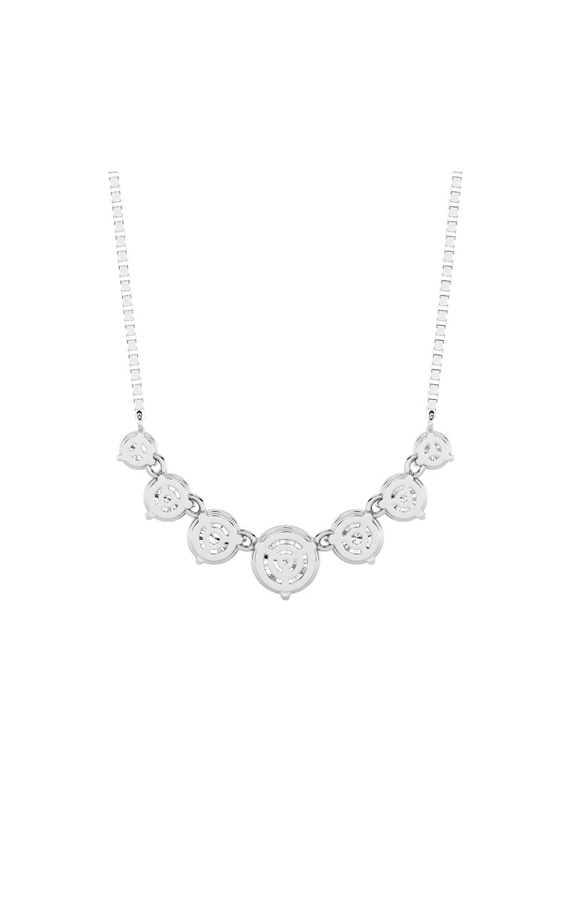 4.5Cttw Round Shaped Lab Grown Diamond (F/VS) Seven Stone Necklace in 14K Gold
