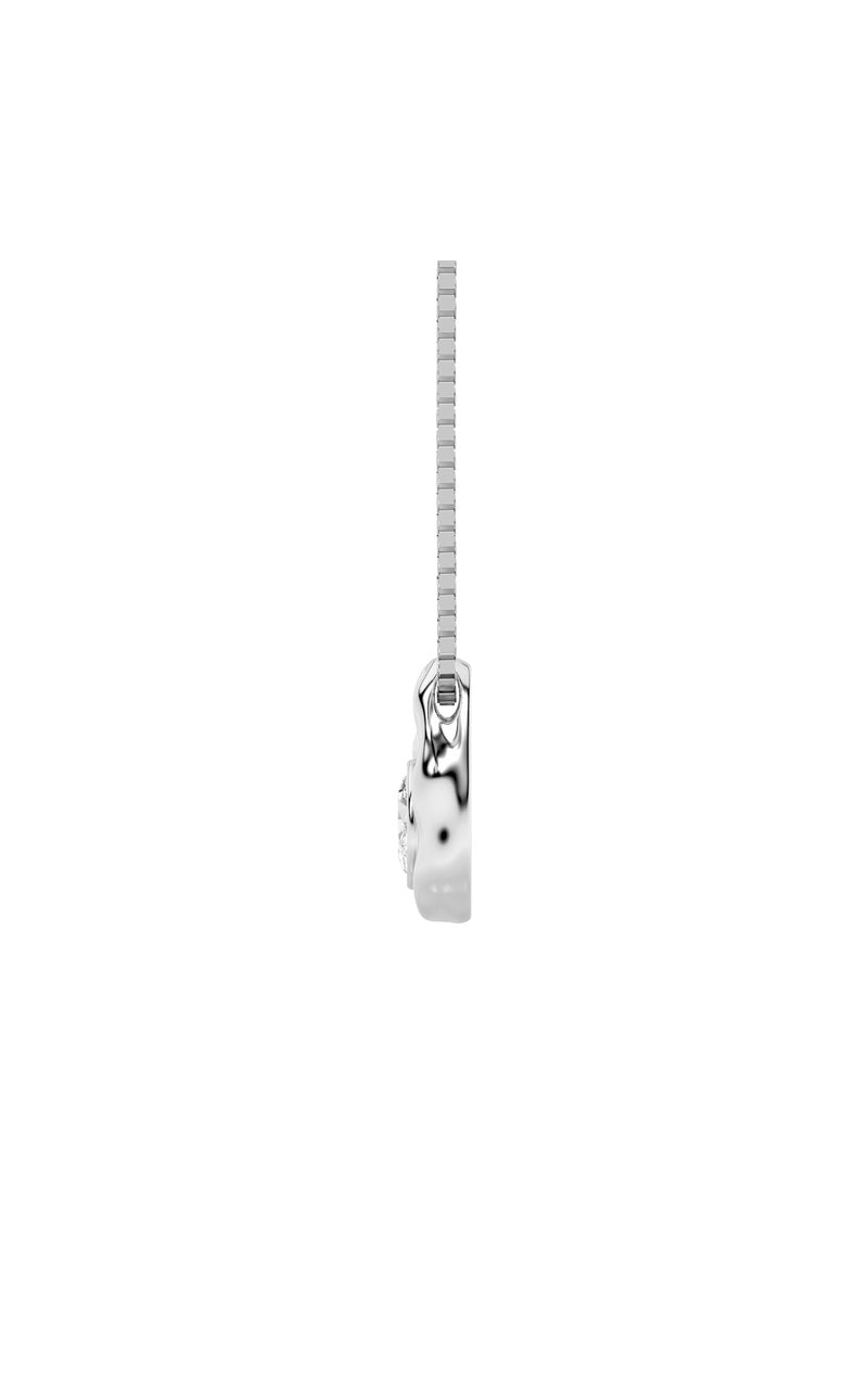 1CTW Oval Shaped Lab Grown Diamond (F/VVS) Organic Design Solitaire Pendant in 14K Gold