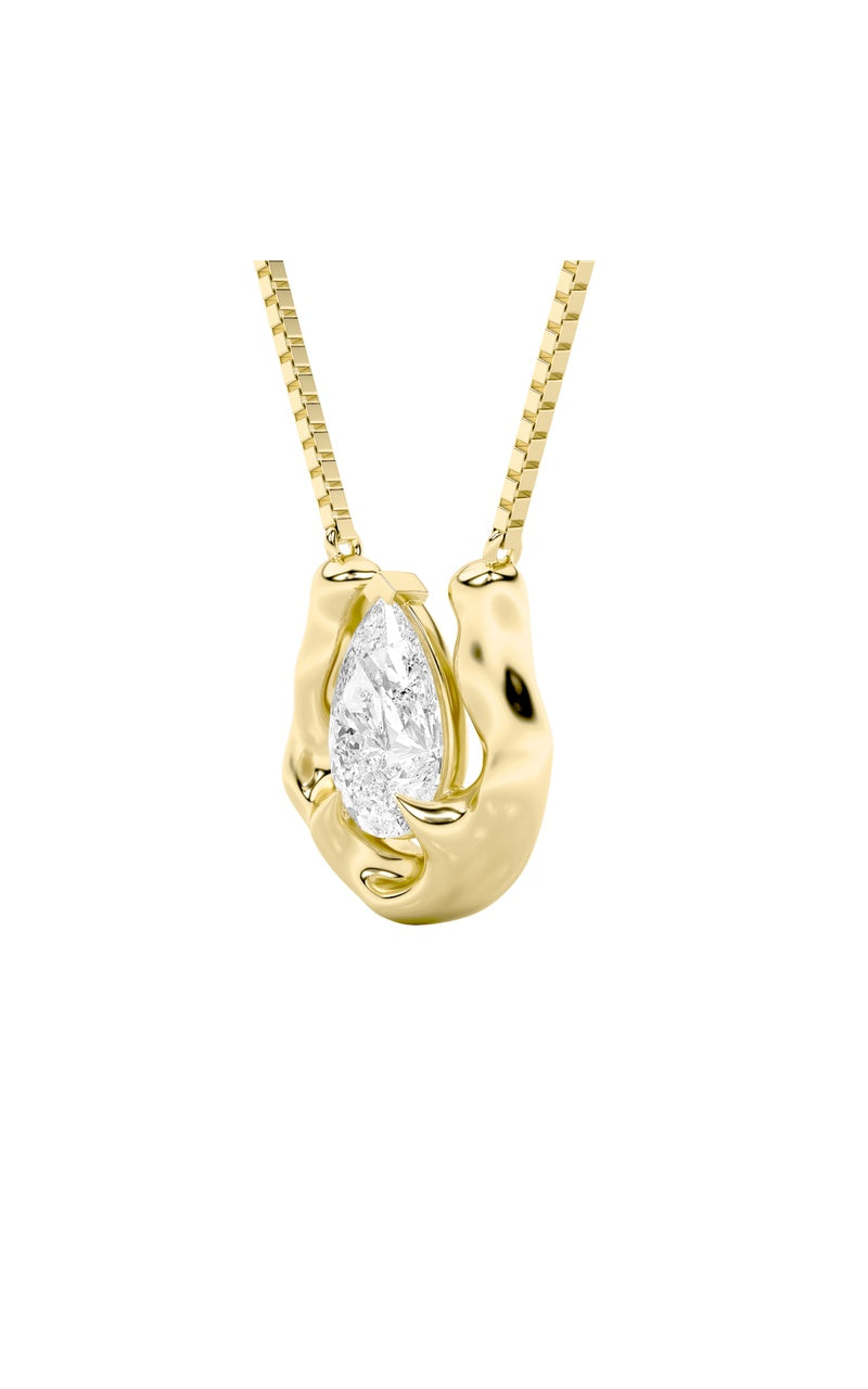 1Cttw Pear Shaped Lab Grown Diamond (F/VS)  Necklace in 14K Gold