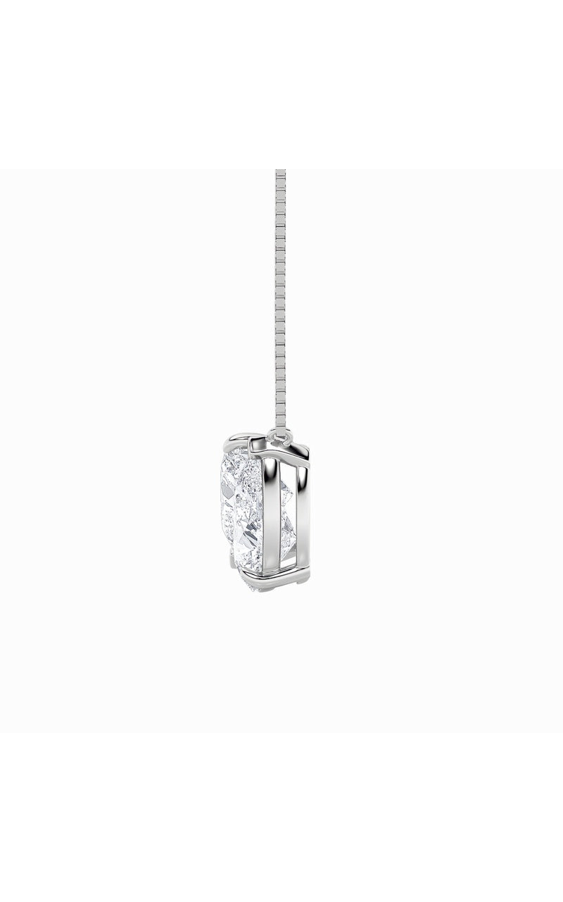 2CTW Pear Shaped Lab Grown Diamond (F/VS) Heart Shaped Necklace in 14K Gold