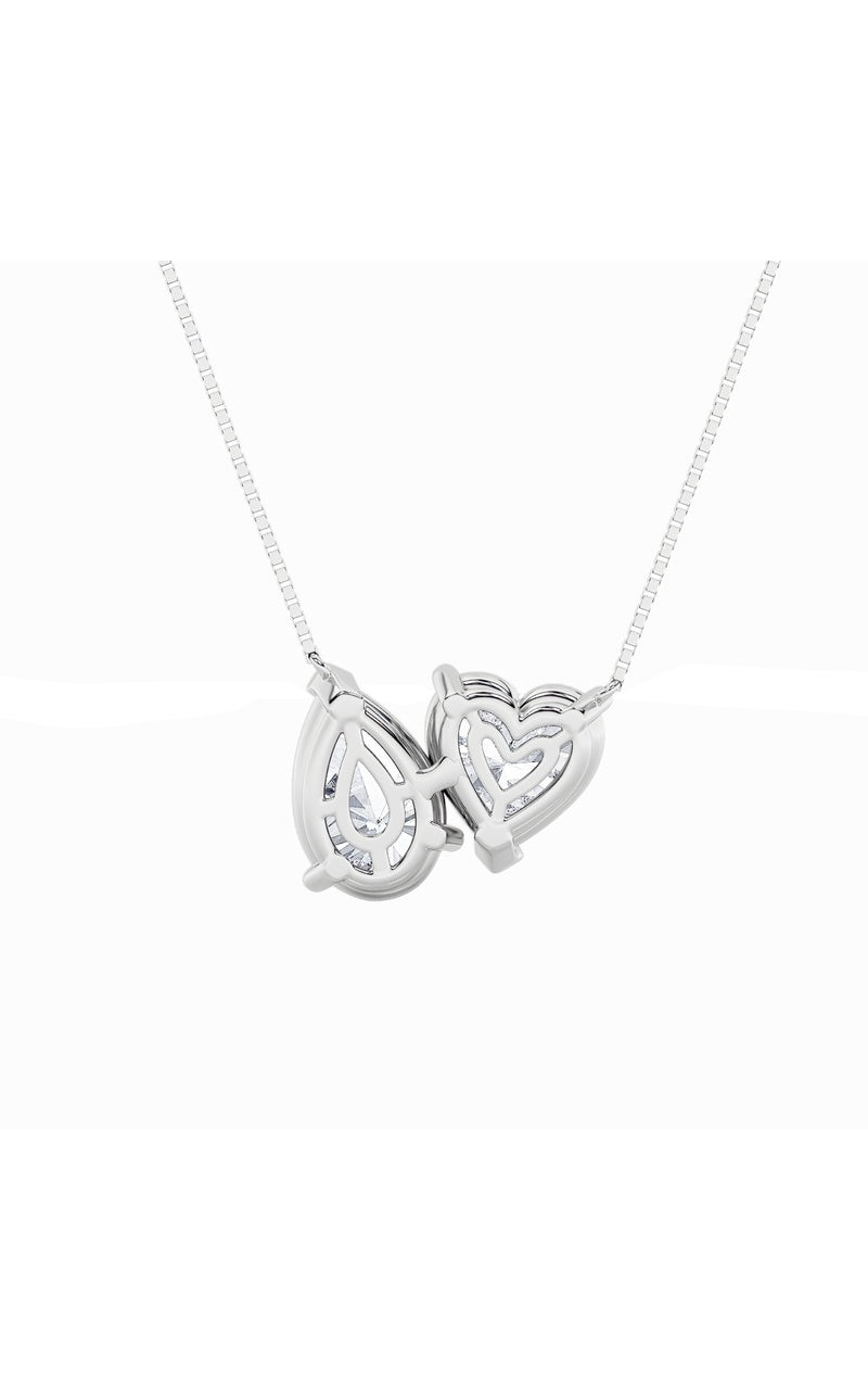 2Cttw Pear Shaped Lab Grown Diamond (F/VS) Heart Shaped Necklace in 14K Gold
