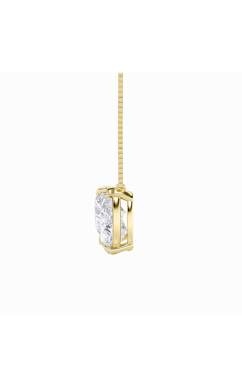 2Cttw Pear Shaped Lab Grown Diamond (F/VS) Heart Shaped Necklace in 14K Gold