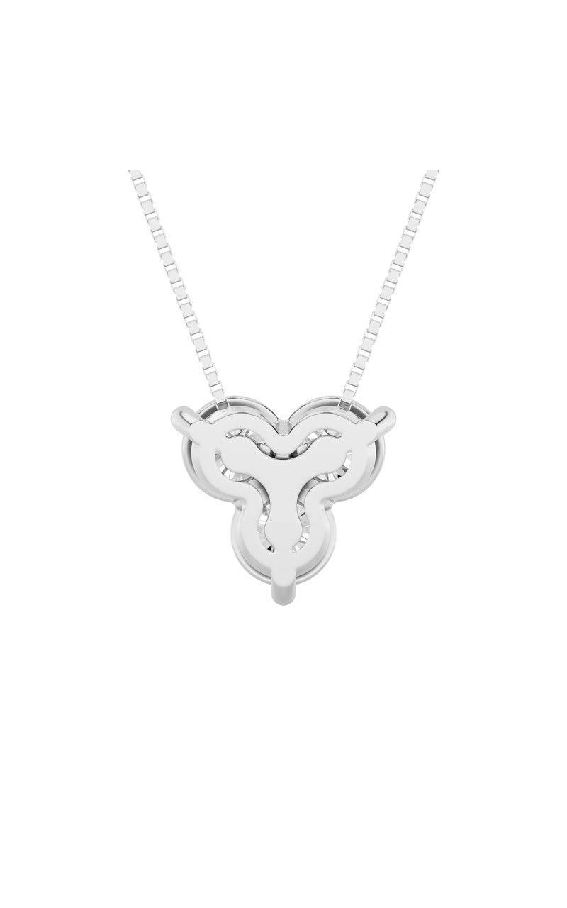 1CTW Round Shaped Lab Grown Diamond (F/VS) Three Stone Pendant in 14K Gold
