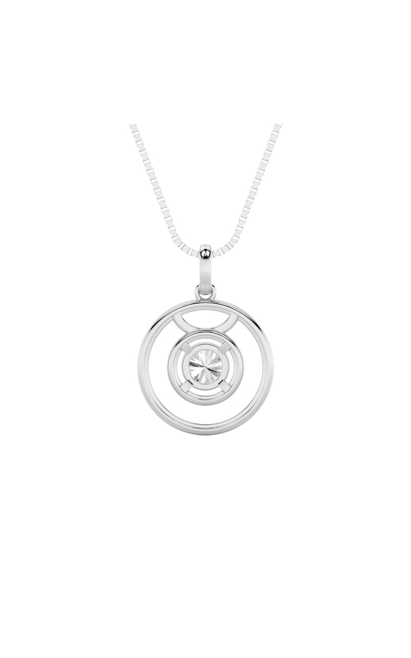 1Cttw Round Shaped Lab Grown Diamond (F/VS) ZodiacPendant in 14K Gold