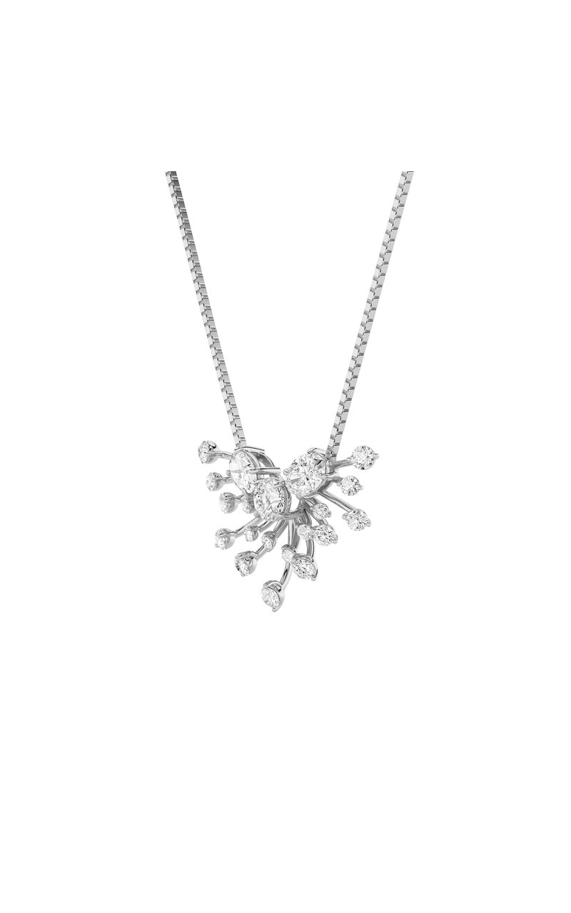 3Cttw Round Shaped Lab Grown Diamond (F/VS) Astralis Necklace in 14K Gold