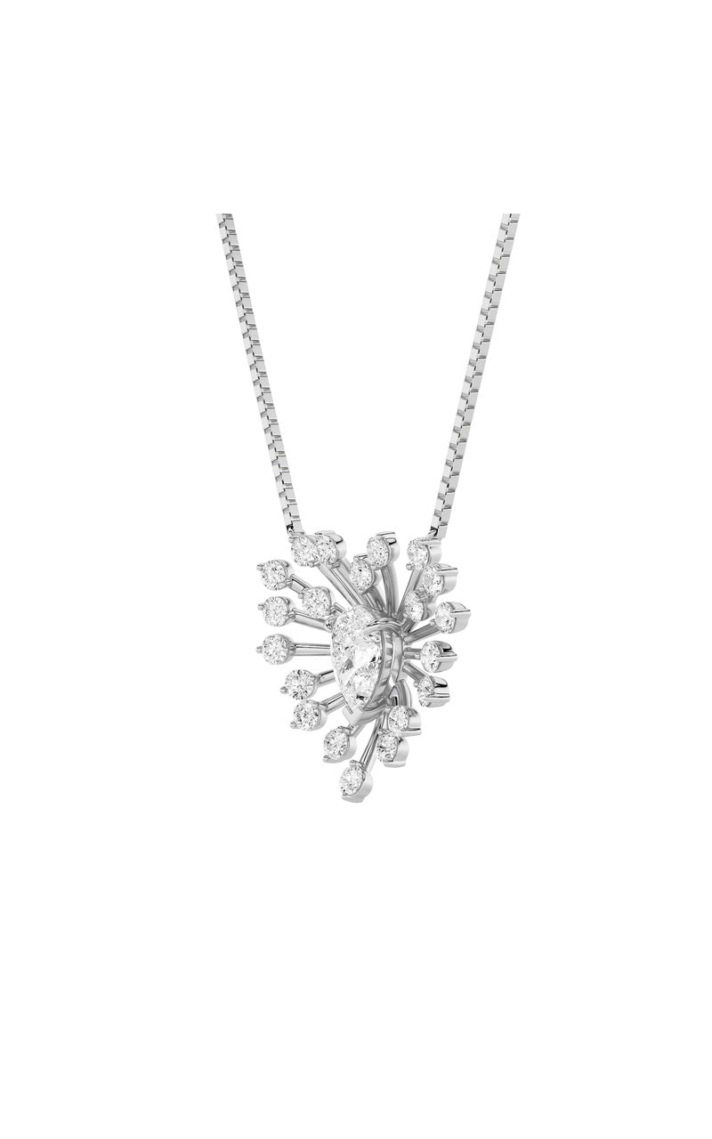 1.5Cttw Pear Shaped Lab Grown Diamond (F/VS) Astralis Necklace in 14K Gold