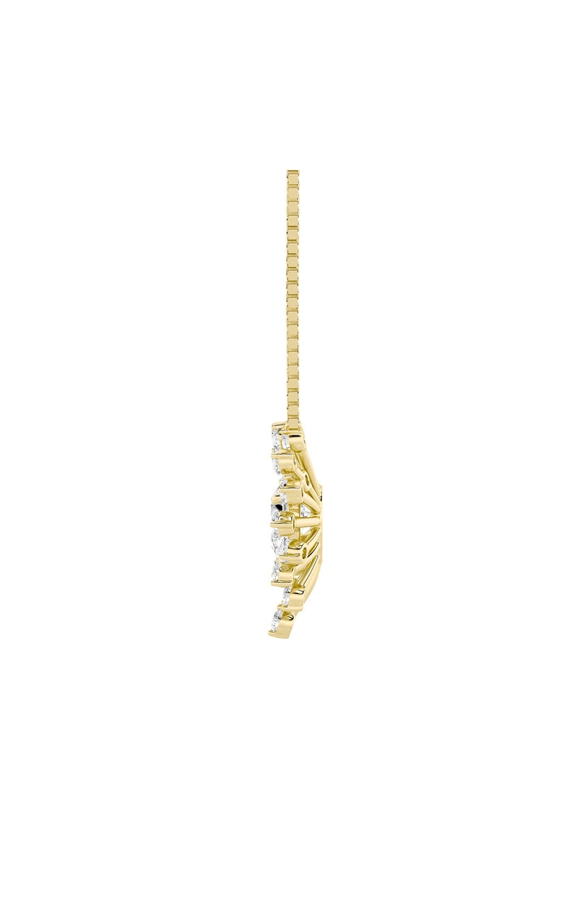 1.5Cttw Pear Shaped Lab Grown Diamond (F/VS) Astralis Necklace in 14K Gold