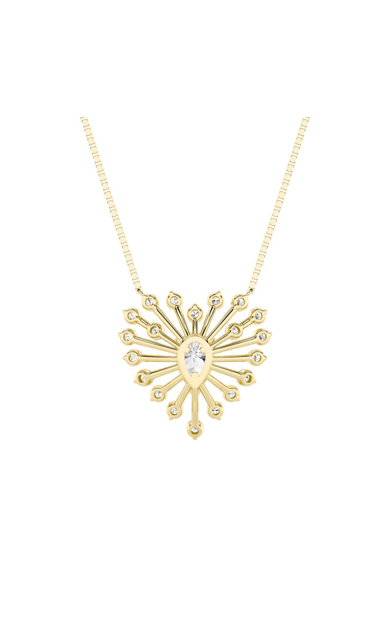 1.5Cttw Pear Shaped Lab Grown Diamond (F/VS) Astralis Necklace in 14K Gold