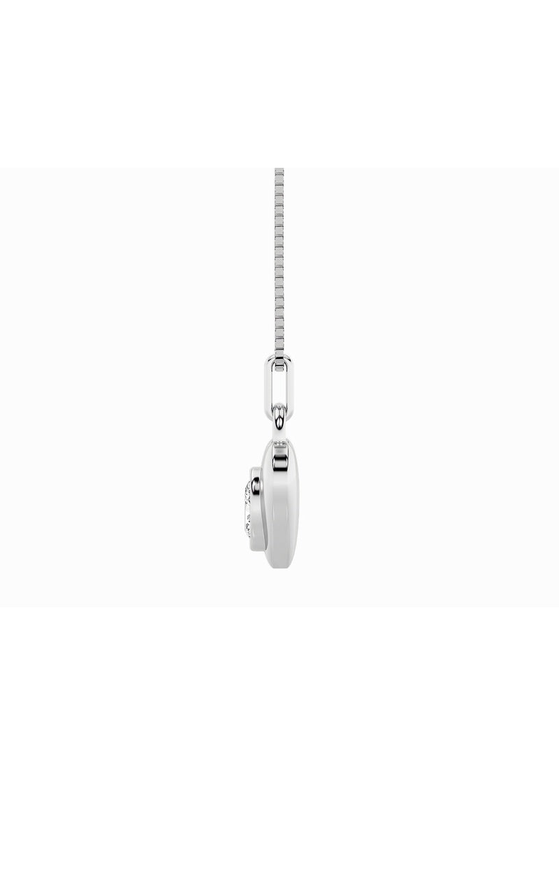 1Cttw Oval Shaped Lab Grown Diamond (F/VS) Heart Pendant in 14K  White Gold