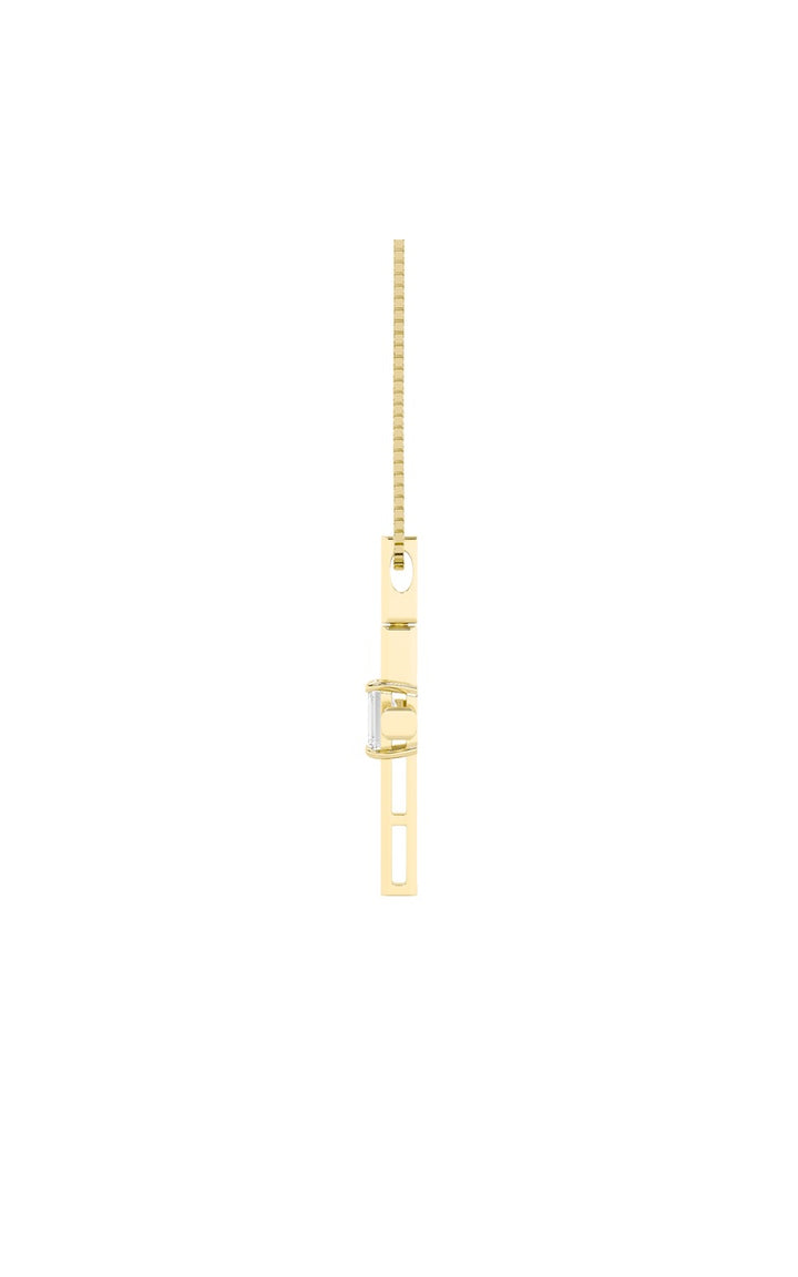 0.5Cttw Emerald Shaped Lab Grown Diamond (F/VS) Cross Pendant in 14K Gold