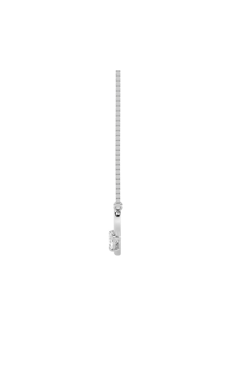 0.5Cttw Oval Shaped Lab Grown Diamond (F/VS) HeartShaped Necklace in 14K Gold